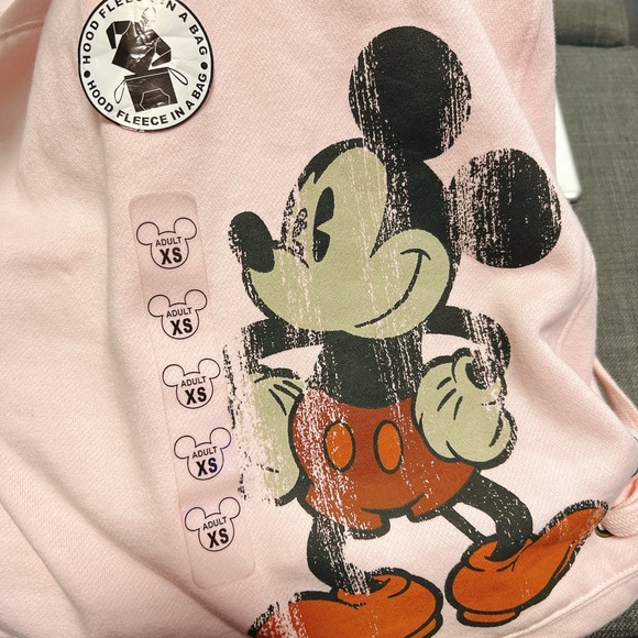 Disney Pink Mickey Mouse Hoodie&Sweatshirt Drawstring Backpack -Brand New - Picture 6 of 7